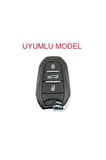 Peugeot 208 308 508 2008 3008 5008 Rifter Anahtar Koruma Kılıfı Anahtarsız Çaliştırma Siyah/Krom