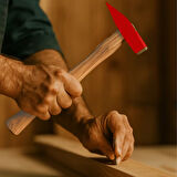 Beylini 500 Profesyonel Ahşap Saplı Çift Taraf Çekiç Çelik Baş Ergonomik Çivi Çakma Ince Işçilik Dayanıklı