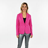 Pembe Tek düğmeli Blazer Ceket