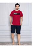 Erkek Pijama Takımı Şortlu Penye
