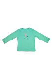 Kız Çocuk %100 Pamuk Flamingo Baskılı Yeşil Pijama Takımı