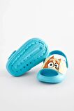 Çocuk Lisanslı Bluey Karakter Kabartmalı Mavi Sandalet / Terlik