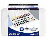 Daler Rowney Aquafine Studio Plastik Kutu Set 48'li Yarım Boy Sulu Boya