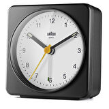 Braun BC03BW Siyah-Beyaz Klasik Seyahat Analog Alarmlı Masa Saati