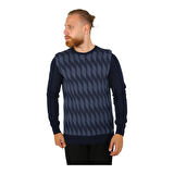 Bisiklet Yaka Desenli Erkek Triko