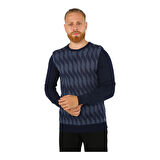 Bisiklet Yaka Desenli Erkek Triko