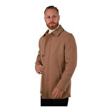 Erkek Fermuar Ve Düğme Kapamalı Palto Kaban