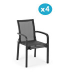 Omnipazar SY-2528 Plastik Fileli Bahçe Koltuk Sandalye 4'lü Set
