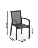 Omnipazar SY-2528 Plastik Fileli Bahçe Koltuk Sandalye 4'lü Set