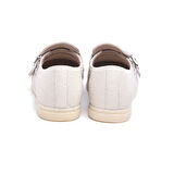 Casual Hakiki Deri Çift Tokalı Kadın Ayakkabı 