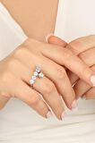 Swarovski Taşlı 6 Sıra Gümüş Yüzük
