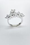 Swarovski Taşlı 6 Sıra Gümüş Yüzük
