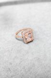 Pembe Swarovski Taşlı Gümüş Yüzük