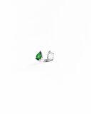 Renkli Çift Damla Taşlı Gümüş Yüzük