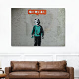 Bansky Takipçisi Olmadığı İçin Ağlayan Sosyal Medya Cocugu Kanvas Tablo-5021