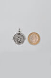 Bohem Roma Dönemi Sikke Düz Ezme Zincir Kolye - Antik Gümüş Kaplama - Kadın Erkek - 60 cm