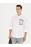 Beyaz Regular Fit Uzun Kollu Gömlek 50265588-VR013