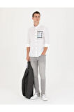 Beyaz Regular Fit Uzun Kollu Gömlek 50265588-VR013