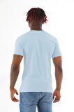 Erkek Slim Fit Pamuk Likra Basic Kısa Kol T-shirt-Mavi