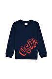 Çocuk Lacivert Basic Bisiklet Yaka Sweatshirt 50274409-VR033