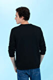 Siyah Bisiklet Yaka Basic Sweatshirt 50276089-VR046
