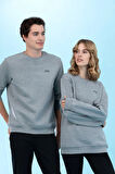 Gri Melanj Bisiklet Yaka Basic Sweatshirt 50276089-VR086