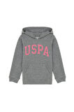 Kız Çocuk Gri Melanj Basic Kapüşonlu Sweatshirt 50276872-VR086