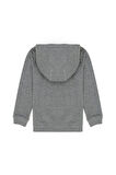 Kız Çocuk Gri Melanj Basic Kapüşonlu Sweatshirt 50276872-VR086