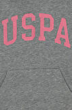 Kız Çocuk Gri Melanj Basic Kapüşonlu Sweatshirt 50276872-VR086