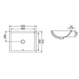 Turavit Hilton Kare Tezgâh Altı Lavabo 41x52 cm 5027