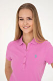 Kadın Pembe Basic Polo Yaka Tişört 50280057-vr037