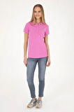 Kadın Pembe Basic Polo Yaka Tişört 50280057-vr037
