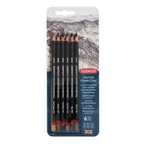 Derwent Tinted Charcoal Sulandırılabilen Renkli Füzen Kalem 6lı Set