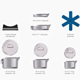 Joseph Joseph Space 3 Katmanlı Paslanmaz Çelik 12 Parça Tencere Tava Seti