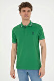 Erkek Regular Fit Polo Yaka Yeşil Basic Tişört 50284639-vr054