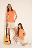Kadın Somon Basic Polo Yaka Tişört 50285846-VR047
