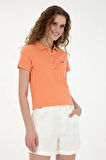 Kadın Somon Basic Polo Yaka Tişört 50285846-VR047