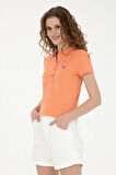 Kadın Somon Basic Polo Yaka Tişört 50285846-VR047