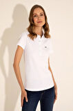 Kadın Beyaz Basic Polo Yaka Tişört 50285846-vr013