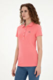 Kadın Neon Pembe Basic Polo Yaka Tişört 50285846-VR105