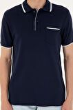 Erkek Regular Fit Polo Yaka Lacivert Tişört 50287108-vr033