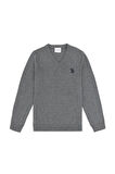 Erkek Çocuk Gri Melanj Basic V Yaka Kazak 50294200-vr086