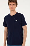 Erkek Regular Fit Bisiklet Yaka Lacivert Tişört 50294290-vr033