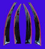 Fiat Punto Çift Sıra Kırmızı Kromlu Cam Rüzgarlığı 2010-2017 