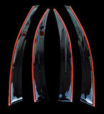 Fiat Punto Çift Sıra Kırmızı Kromlu Cam Rüzgarlığı 2010-2017 