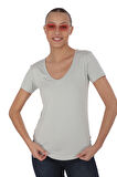 Extra Yumuşak Viscon Tişört-Gri