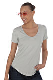 Extra Yumuşak Viscon Tişört-Gri