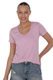 Extra Yumuşak Viscon Tişört-Lavanta Pembesi 