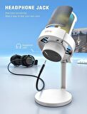 Fifine Ampligame A8 Beyaz USB Mikrofon Oyuncu Bilgisayar Mikrofonu White