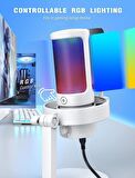 Fifine Ampligame A8 Beyaz USB Mikrofon Oyuncu Bilgisayar Mikrofonu White